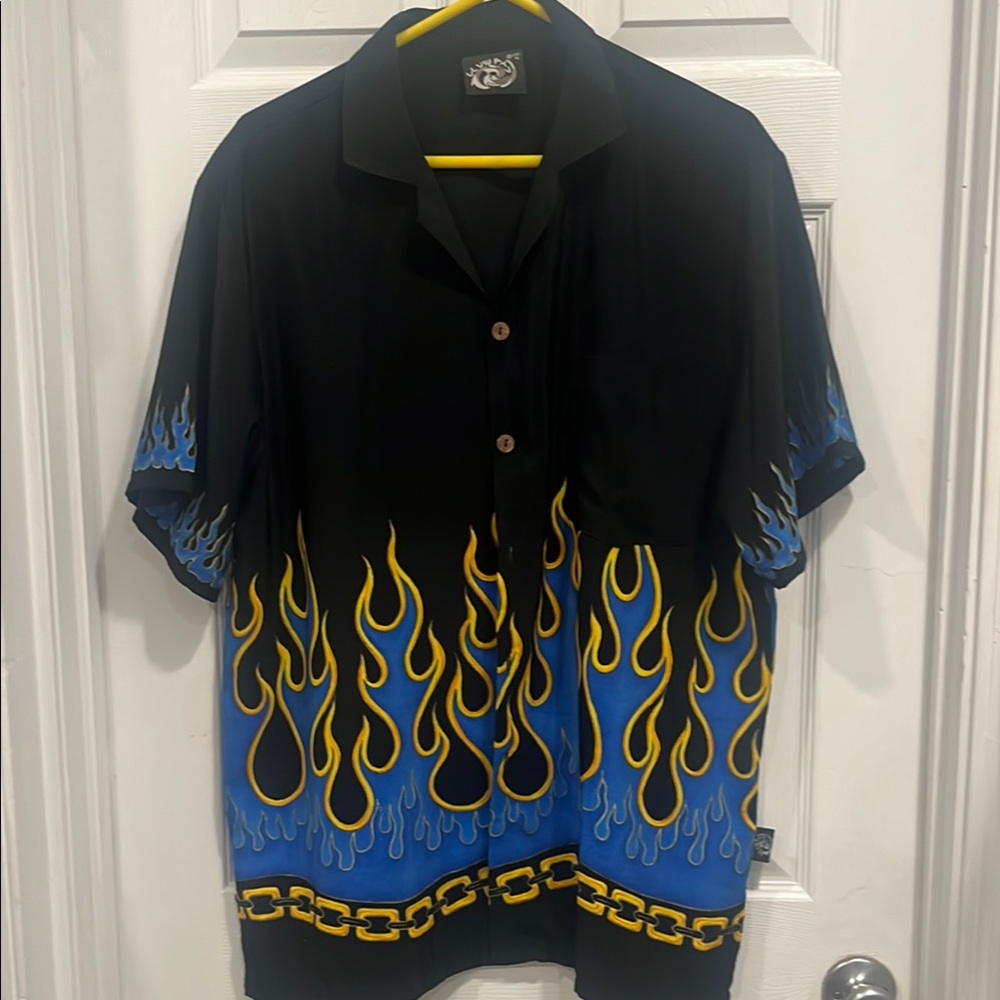 Black and Blue Flame Shirt